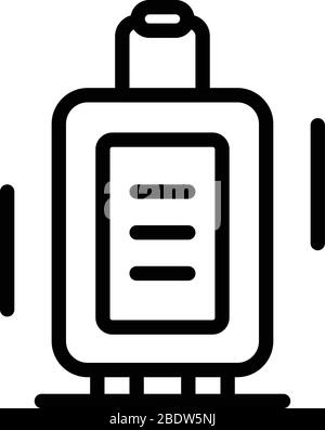 Suitcase on wheels icon, outline style Stock Vector
