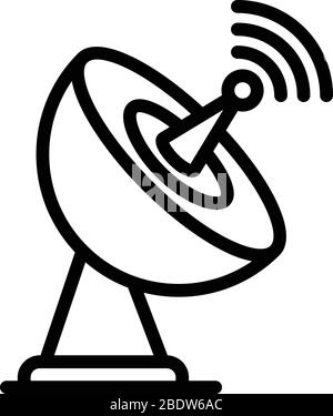 Parabolic antenna icon, outline style Stock Vector