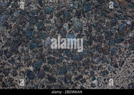 Sea sand with remnants of shells and small pebbles. Background. Stock Photo