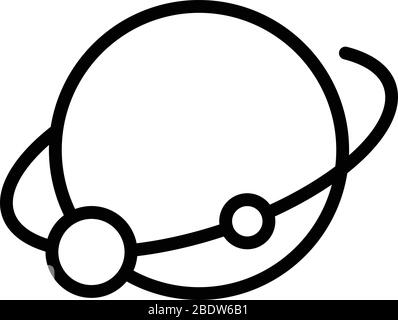 Rotation of the moon icon, outline style Stock Vector