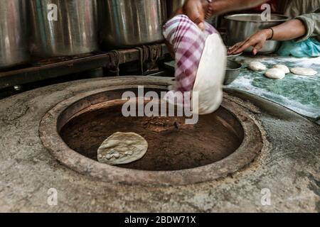 Tandoori naan or roti, an indian bread baked in clay oven Stock Photo