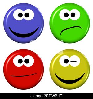 Colorful emojis with different moods Stock Photo - Alamy