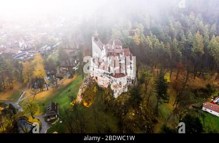 View from above on famous Bran Castle Stock Photo