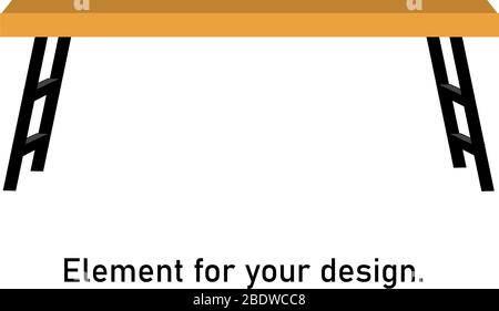 Work desk isolated on a white background. Vector illustration. Interior items. Furniture. Stock Vector