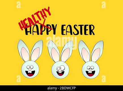 easter card. Happy easter. Rabbits. Vector illustration. Stock Vector
