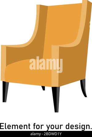 armchair isolated on a white background. Vector illustration. Interior items. Furniture. Stock Vector