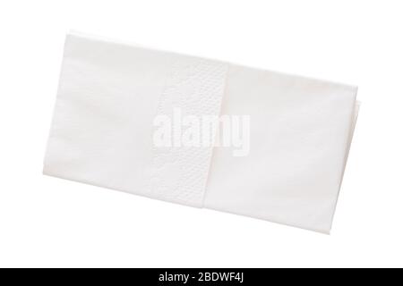 Folded Cotton Handkerchief Isolated on White Background Stock Photo