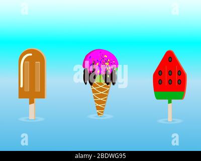 Colorful sweet ice cream Stock Vector