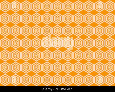 Bee hexagon pattern on yellow backgrpund Stock Vector