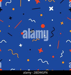 Funny abstract party seamless pattern - carnival confetti Stock Vector