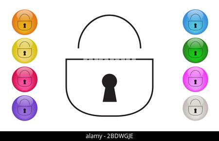 Lock Icon , clear thin flat outline style. Vector Illustration EPS 10 Stock Photo