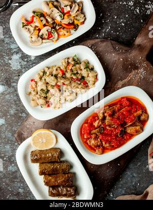 various salads on the table Stock Photo