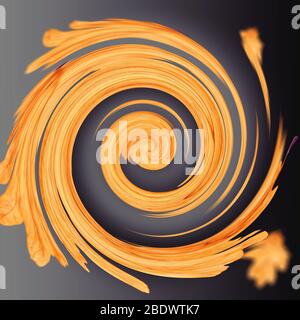 abstract orange spiral for backgrounds and wallpapers on black Stock Photo