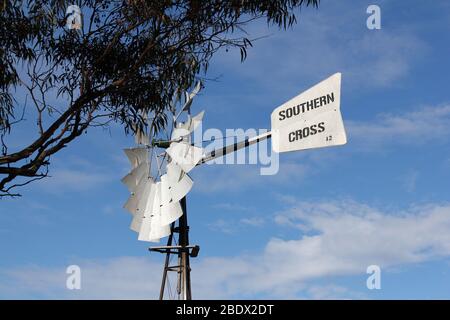 Southern cross windmill, Ravensthorpe, Western Australia Stock Photo