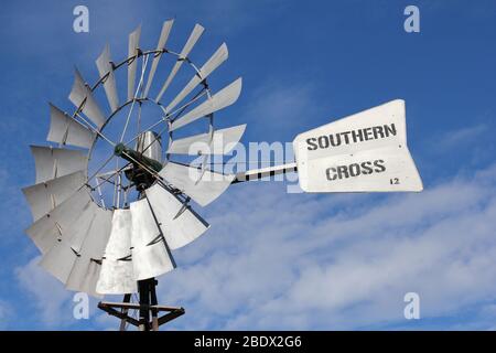 Southern cross windmill, Ravensthorpe, Western Australia Stock Photo