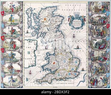 John Speed, Britannia, 1611 Stock Photo