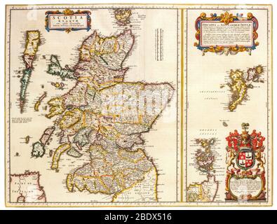 Joan Blaeu, Scotland Map, 17th Century Stock Photo