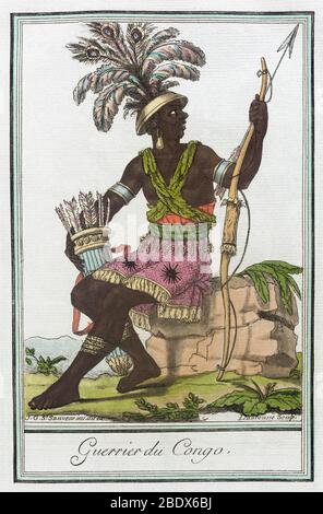Central Africa, Congo Warrior, 1797 Stock Photo