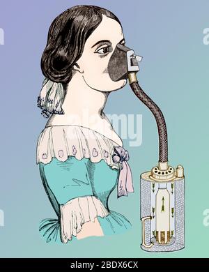 History of medicine. Chloroform anesthesia. Engraving, 19th century Stock Photo: 63569006 - Alamy