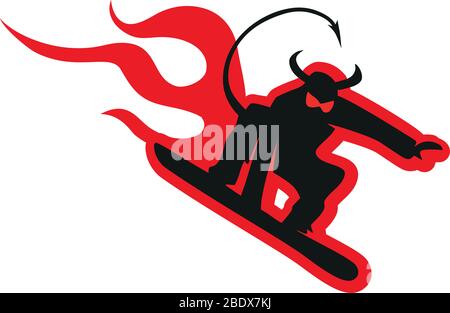 Snowboard logo symbol isolated on white background Stock Vector