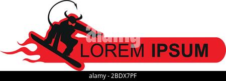 Snowboard logo template. Snowboarding vector emblem Stock Vector