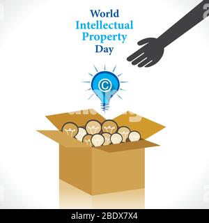World Intellectual Property Day poster design. Vector illustration background. Stock Vector