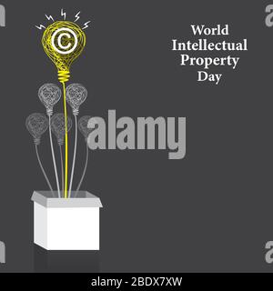World Intellectual Property Day poster design. Vector illustration background. Stock Vector