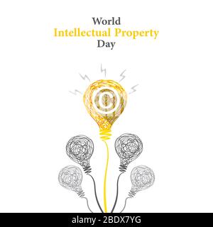 World Intellectual Property Day poster design. Vector illustration background. Stock Vector