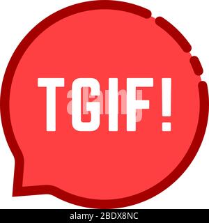 linear tgif speech bubble logo on white Stock Vector