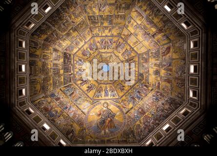 Mosaic ceiling of Mosaic ceiling of the Florence Baptistery, Italy Stock Photo
