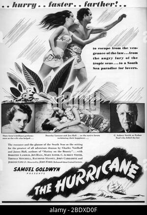 DOROTHY LAMOUR JON HALL MARY ASTOR and C. AUBREY SMITH  in THE HURRICANE 1937 director JOHN FORD  novel Charles Nordhoff and James Norman Hall special effects James Basevi The Samuel Goldwyn Company / United Artists Stock Photo