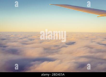 Aerial view from plane window during a flight from Ukraine to China Stock Photo