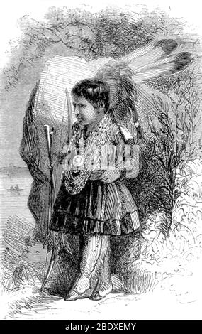 Sioux Indian Boy, 1862 Stock Photo