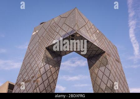 CMG Headquarters alos called CCTV Headquarters office skyscraper in Beijing central business district, China Stock Photo