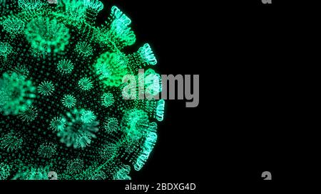 Coronavirus concept. Abstract Image of Flu COVID-19 virus cell under the microscope. Stock Photo