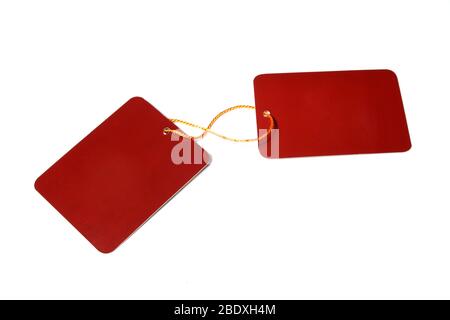 two paper cards together on white background. Stock Photo