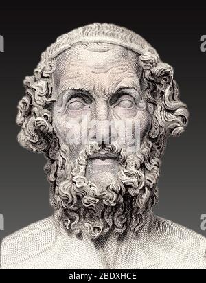 Homer, Greek Epic Poet Stock Photo