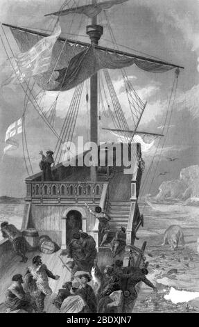 John Cabot Discovers 'Newfoundland', 1497 Stock Photo