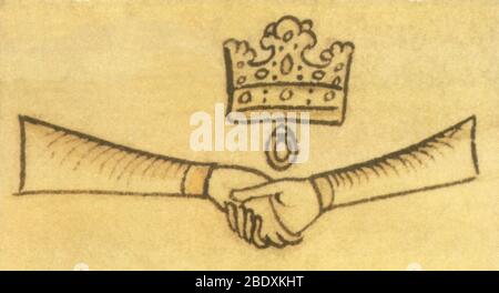 Chronica Majora, Royal Marriage, 13th Century Stock Photo