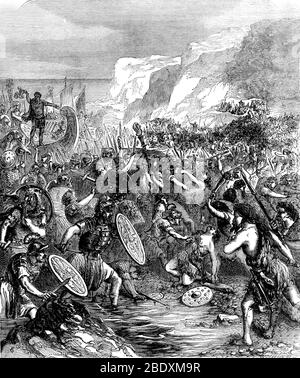 Julius Caesar, First Invasion of Britain, 55 BC Stock Photo