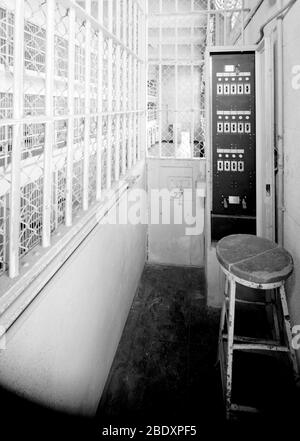 Alcatraz, Cell Block D, Electric Door Openers, 1986 Stock Photo