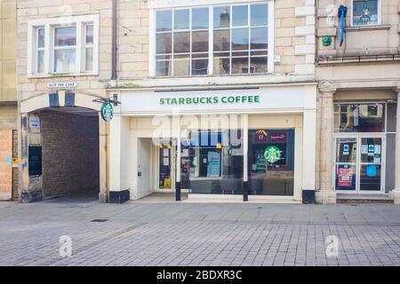 UNITED KINGDOM, LANCASTER - 9TH APRIL 2020 Starbucks Coffee outlet closed du to lockdown Stock Photo