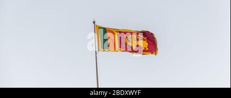 Sri Lanka flag on blue sky Stock Photo