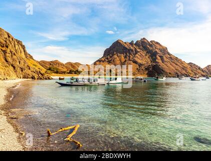 Padar Island near Komodo national park , Flores, Indonesia. Stock Photo