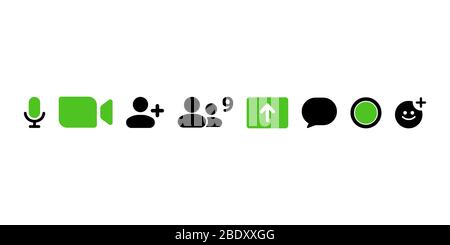 Video call icons set. Simple design. Vector Stock Vector