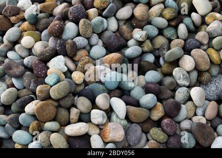 Multi-colored pebblestones on a pile Stock Photo