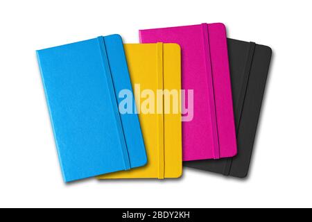 CMYK closed notebooks set isolated on white Stock Photo