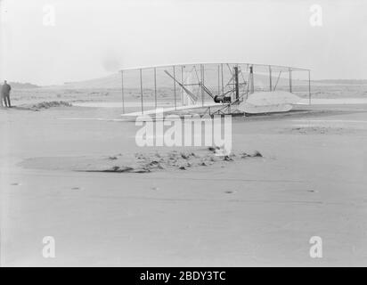 Damaged Wright Flyer, 1903 Stock Photo