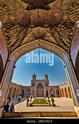 Nasir-ol-molk Mosque or Pink Mosque in Shiraz, Iran Stock Photo