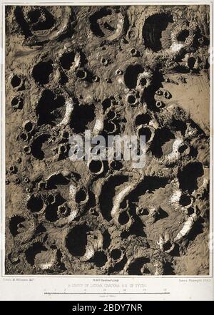 James Nasmyth, Craters on the Moon, 1863 Stock Photo